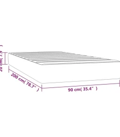 Pocketveringmatras 90x200x20 cm stof donkerbruin