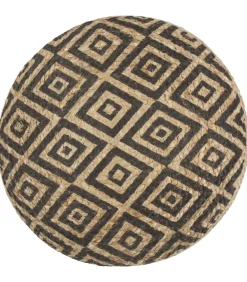 Poef handgemaakt 45x30 cm jute zwart