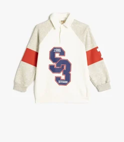 Polokraag Met drukwerk Sweatshirt