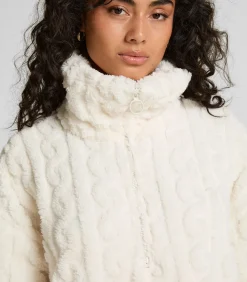 Poncho van Kabelgebreide Fleece