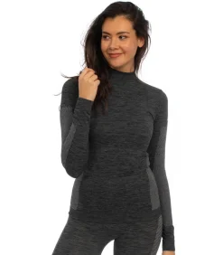 Premium Thermoshirt Dames met lange mouwen Zwart Melange