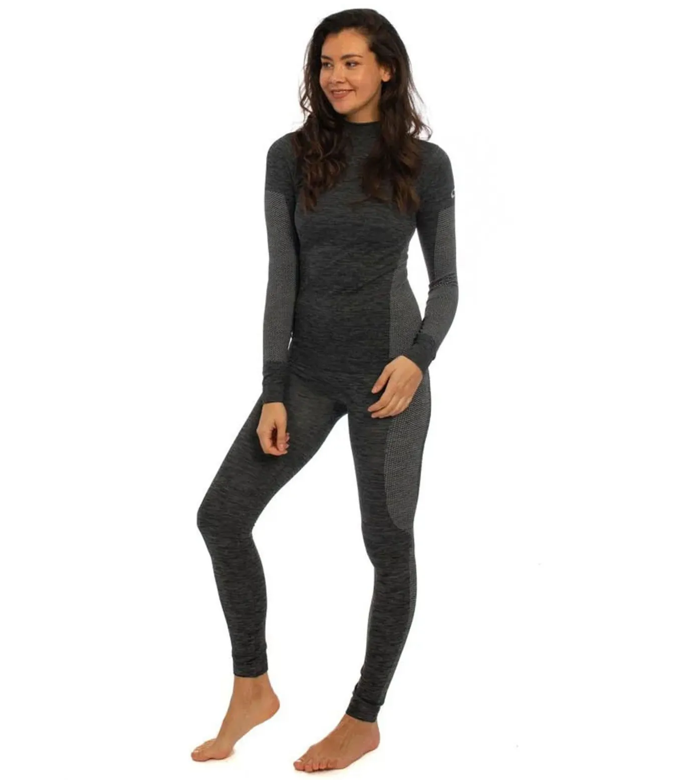 Premium Thermoshirt Dames met lange mouwen Zwart Melange