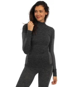 Premium Thermoshirt Dames 4-pack Zwart Melange