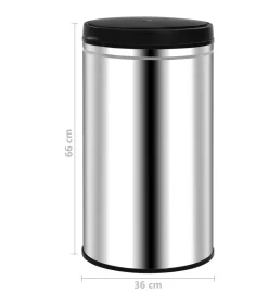 Prullenbak met automatische sensor 60 L roestvrij staal