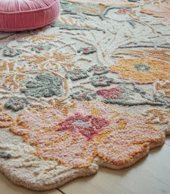 Puur wollen florale stijl tapijt ZINNIA