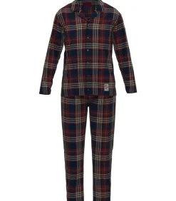 Pyjama Met Doorknoopjasje Tartan Ruit Rood