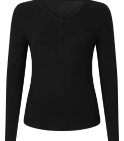 Pyjamatop met lange mouwen Henley