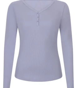 Pyjamatop met lange mouwen Henley