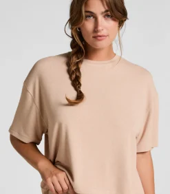 Pyjamatop van geborstelde jersey