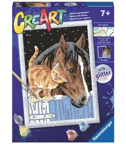 Ravensburger schilderen op nummer - CreArt Vrienden in de Stal dierenpakket