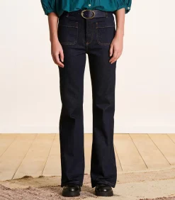 Raw bootcut jeans van organisch katoen