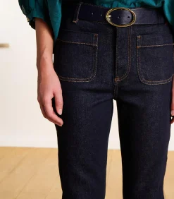 Raw bootcut jeans van organisch katoen