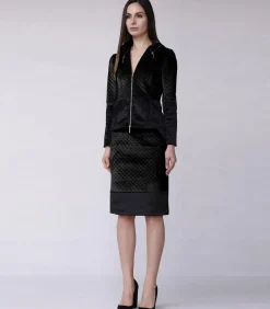 Rechte rok van structuurfluweel en imitatiepaardenhaar