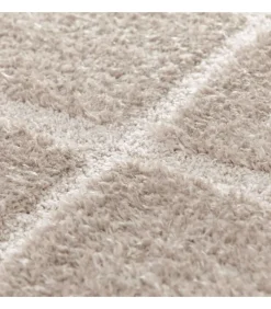 Rechthoekig hoogpolig vloerkleed in taupe shaggy-stijl 160 x 230 cm