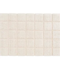 Rechthoekig hoogpolig vloerkleed in ecru shaggy-stijl 120 x 170 cm