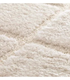 Rechthoekig hoogpolig vloerkleed in ecru shaggy-stijl 160 x 230 cm