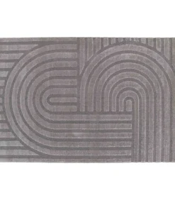 Rechthoekig laagpolig vloerkleed eigentijds patroon grijs 160 x 230 cm