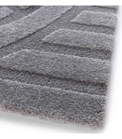 Rechthoekig laagpolig vloerkleed eigentijds patroon grijs 160 x 230 cm