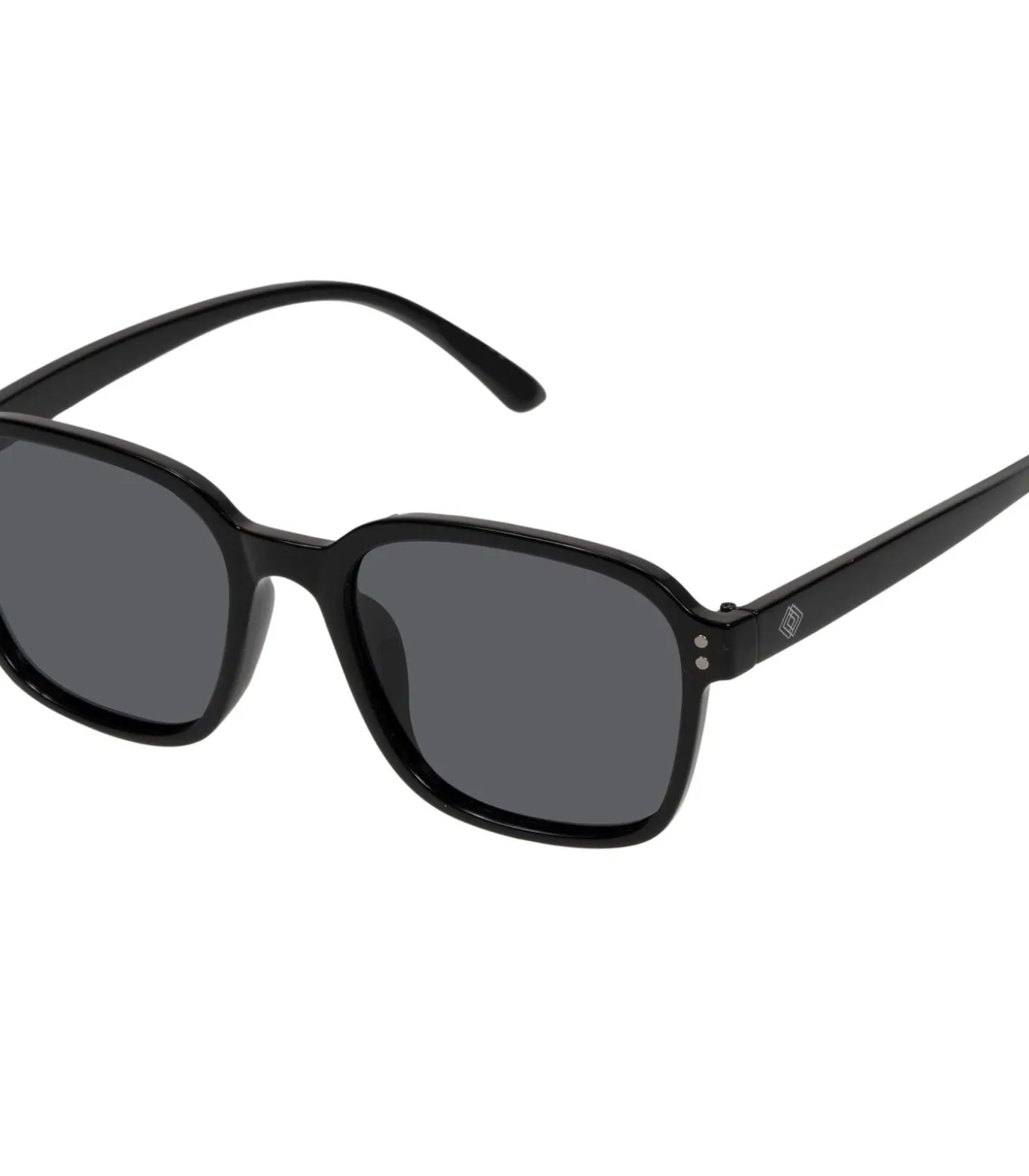 Recyclebare zwarte rechthoekige zonnebril voor dames