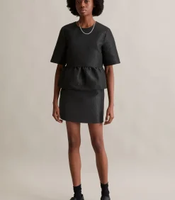 Regular blouse met korte mouwen