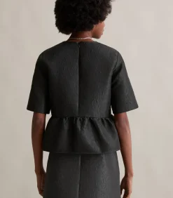 Regular blouse met korte mouwen