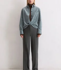 Relaxed overhemd van fluweel