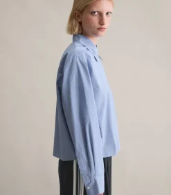 Relaxte cropped geruite blouse