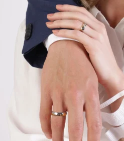 Ring 'Valletta' Staal - zilverkleurig-goudkleurig