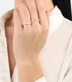 Ring voor dames, roestvrij staal, glaskraal | hartje