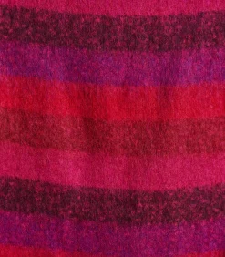 Rode mohair sjaal met strepen