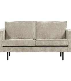 Rodeo Zits Bank - Ribstof - Donkerzand - 85x190x86