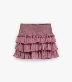 Rokshort Met Volants En Guipure Detail