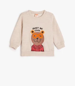 Ronde kraag Applique Gedetailleerd Sweatshirt