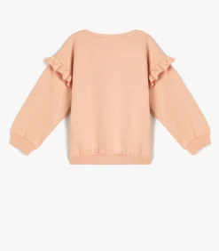 Ronde kraag Ruches Gedetailleerd Sweatshirt