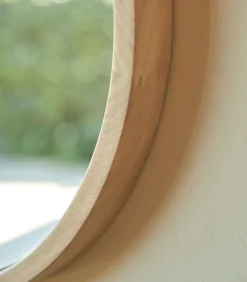 Ronde massief eiken spiegel 50x50 Fanie