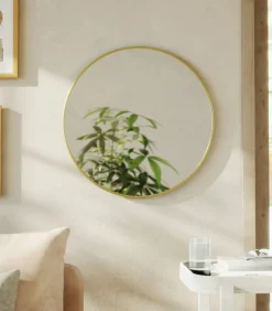 Ronde metalen wandspiegel