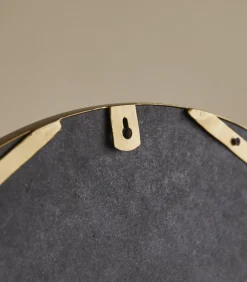 Ronde spiegel van metaal en hout 60 cm Andrea