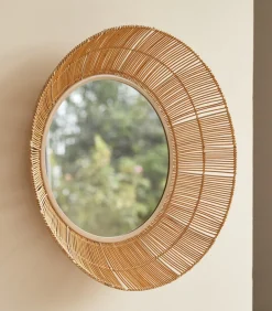 Ronde spiegel van natuurvezel 60 cm Rosie