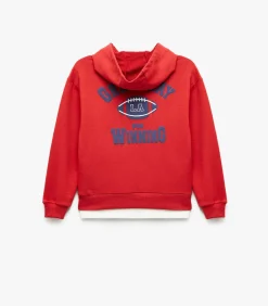 Rood Jongens Sweatshirt Lange Mouwen Kapuchon