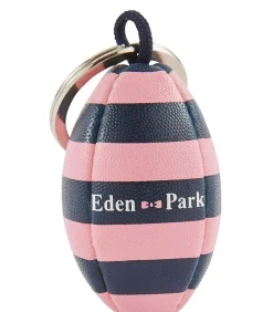 Rugby-gestreepte rubberen bal sleutelring