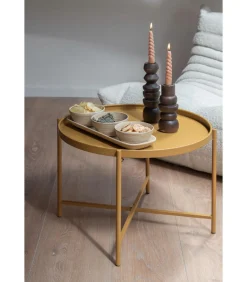 Salontafel Meseta - Geel - 50x50x38.5cm