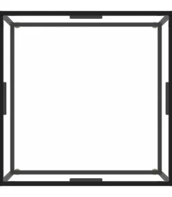 Salontafel met gehard glas 80x80x35 cm zwart