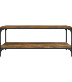 Salontafel 80x50x40 cm bewerkt hout gerookt eikenkleurig