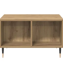 Salontafel 60x50x36,5 cm bewerkt hout artisanaal eikenkleur