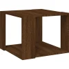 Salontafel 40x40x30 cm bewerkt hout bruin eikenkleur