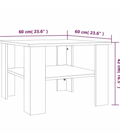 Salontafel 60x60x42 cm bewerkt hout bruin eikenkleur