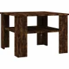 Salontafel 60x60x42 cm bewerkt hout gerookt eikenkleurig