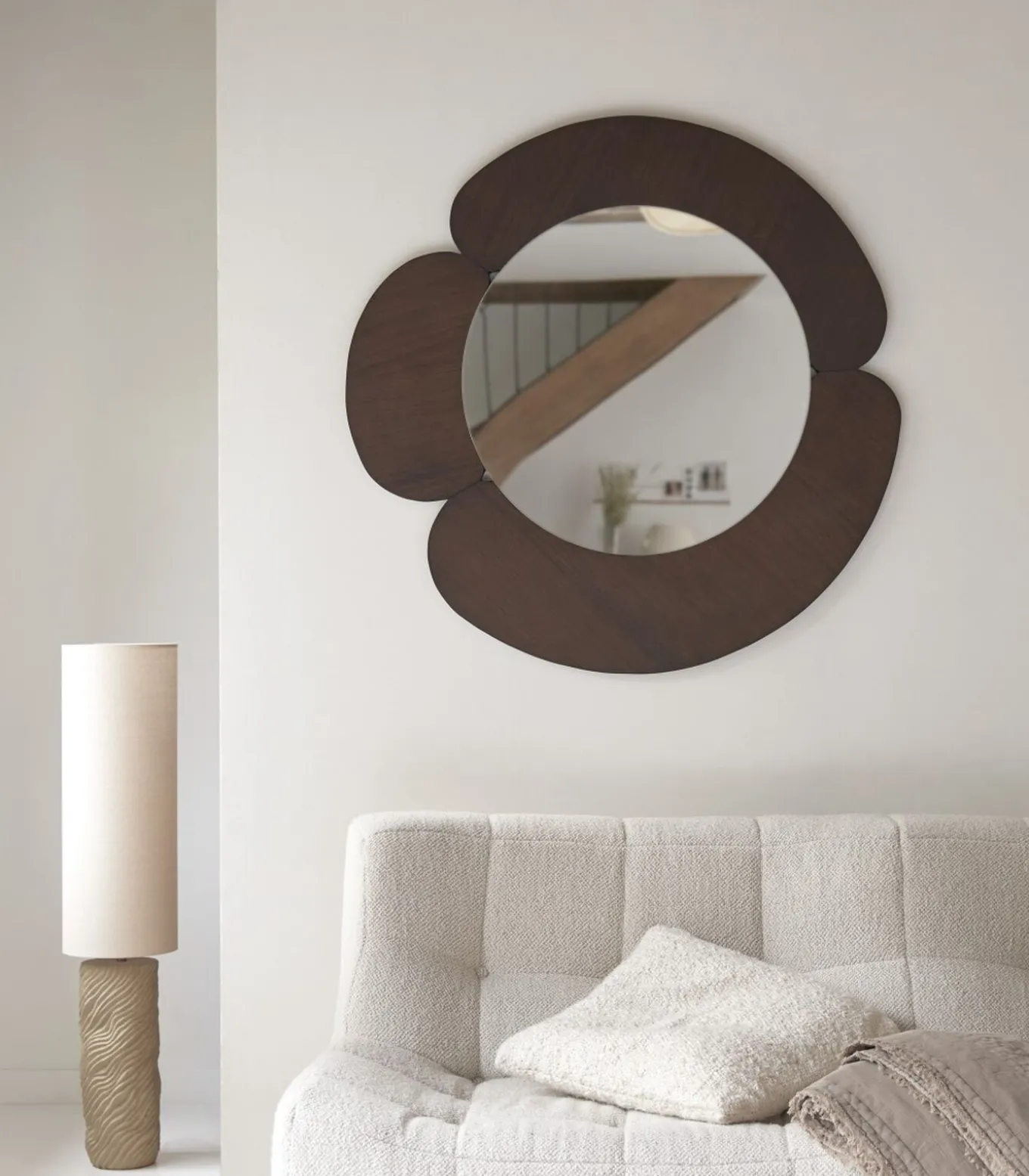 Sara - Spiegel in donker mindihout 110 x 110 cm