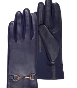 Schapenleren handschoenen voor dames Navy