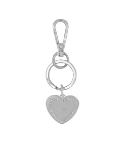 Schlüsselring voor dames, roestvrij staal, zirkonia | hart